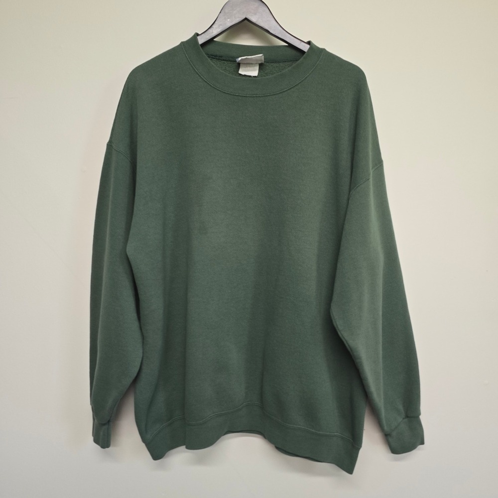 Lee Heavyweight Sweatshirt Mens XXLT Green Blank Made in USA Gorpcore Minimalist